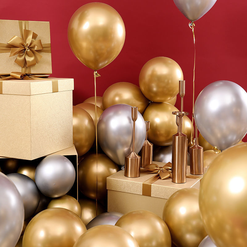 Net red 1.8g round metal balloon wedding wedding room decoration balloon proposal birthday party chrome metal balloon