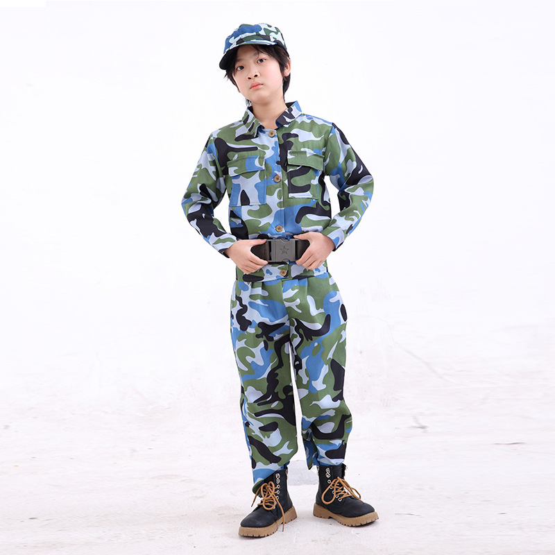 Children's camouflage clothing long short sleeve suit primary and secondary school kindergarten boys Girls Scout training summer camp performance clothing