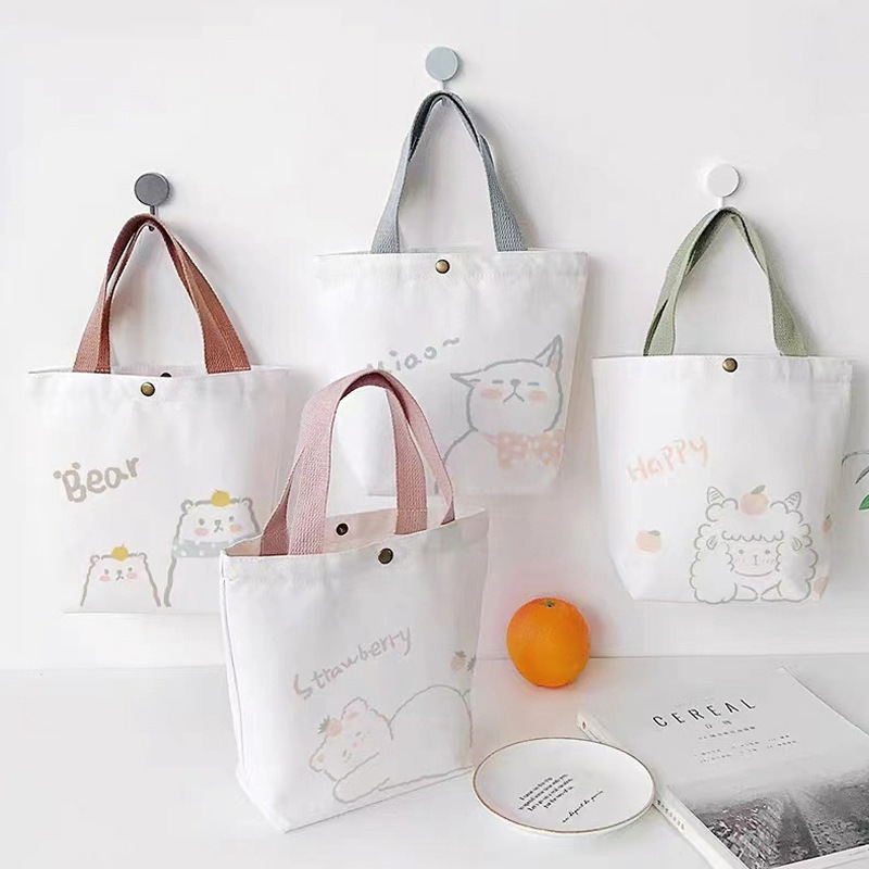 2023 Student Canvas Bag Spot Portable Shopping Gift Bag White ins Single Shoulder Crossbody Canvas Bag for Women