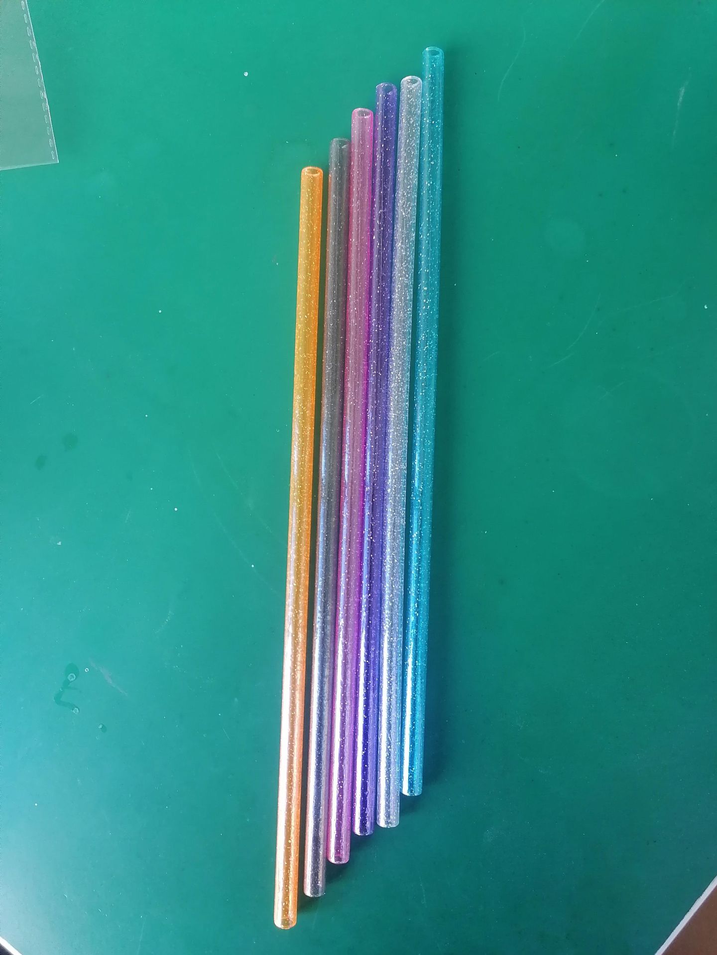 Glitter Straw Cross-border Hot Sale in stock Various Colors PETG Food Grade Material Reusable Drinking Straw