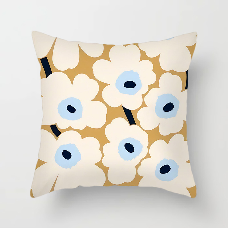 Nordic Finland One Piece Marimekko Poppy diy Sofa Soft Backrest Flannel Pillow Case