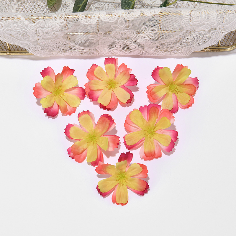 Artificial plum blossom head fake flower lucky flower silk flower daisy flower decoration supplies diy handicraft wedding