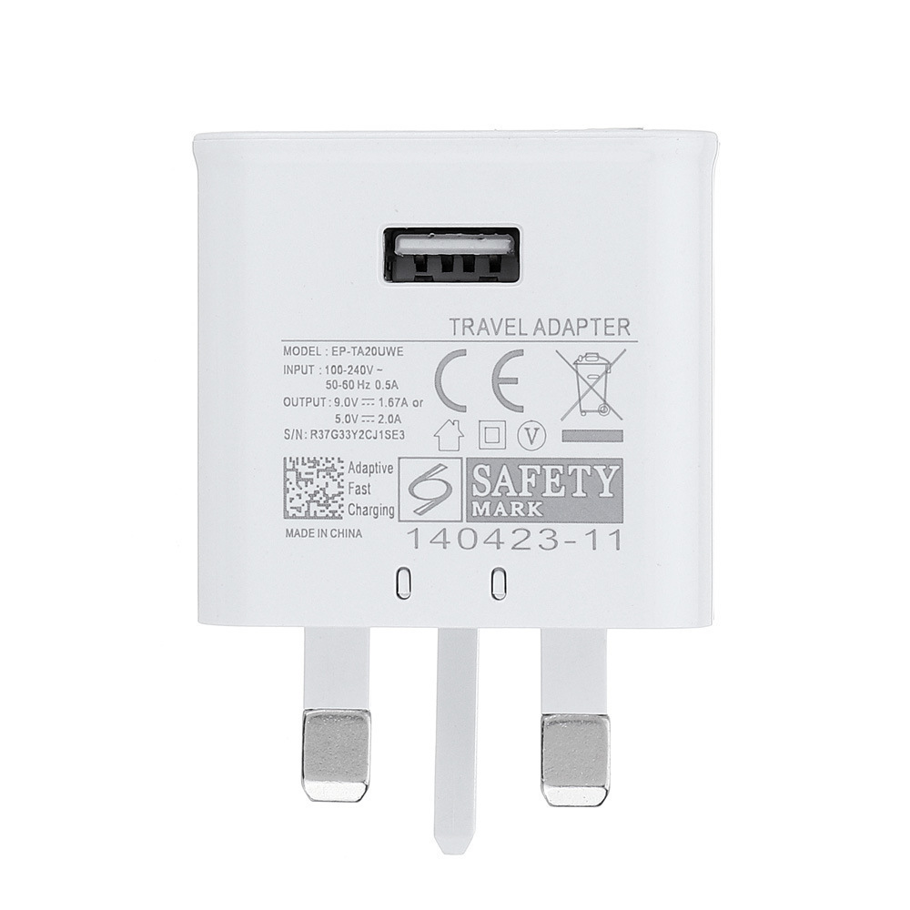 Three-legged British standard 3.0 fast charging charger is suitable for Samsung S6/7/8/10 mobile phone Universal USB charging head 2A