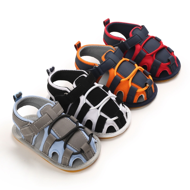 Summer 0-1 years old foreign trade soft rubber sole toddler shoes Baotou sandals newborn baby shoes