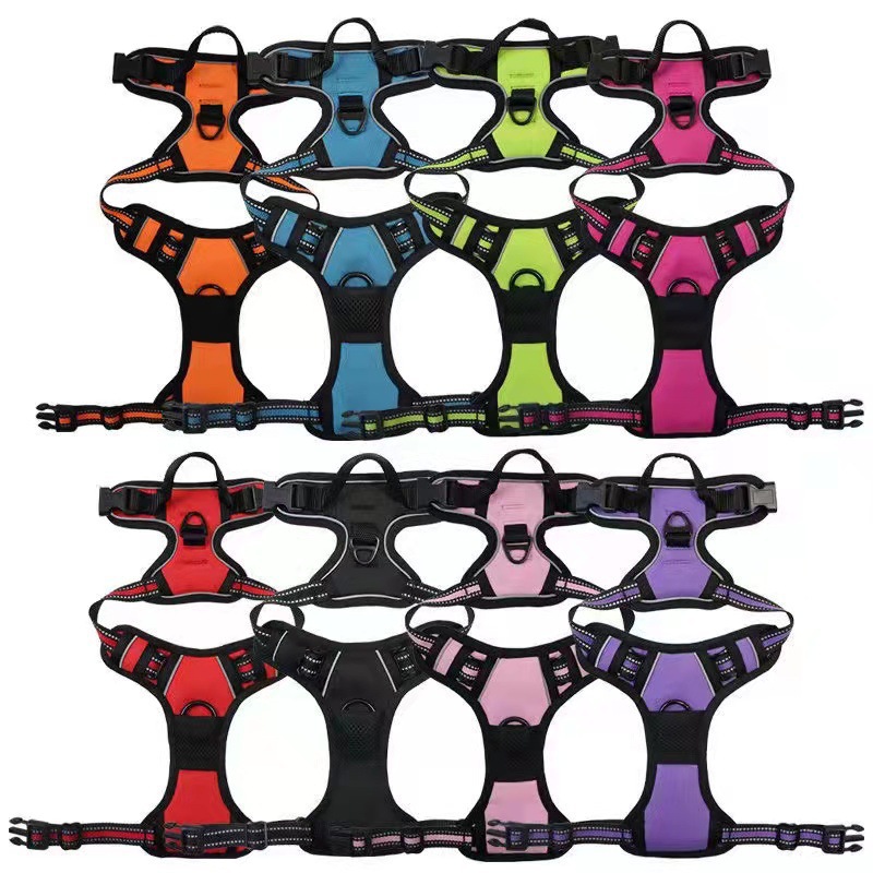 Amazon Pet Anti-Shock Explosion Vest Reflective Chest Strap Large Dog Chain Leash Dog Pet Supplies