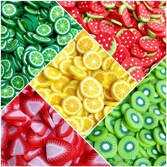 5mm soft pottery fruit slice slice patch diy jewelry handmade material nail art glue drop small decorative toy filling
