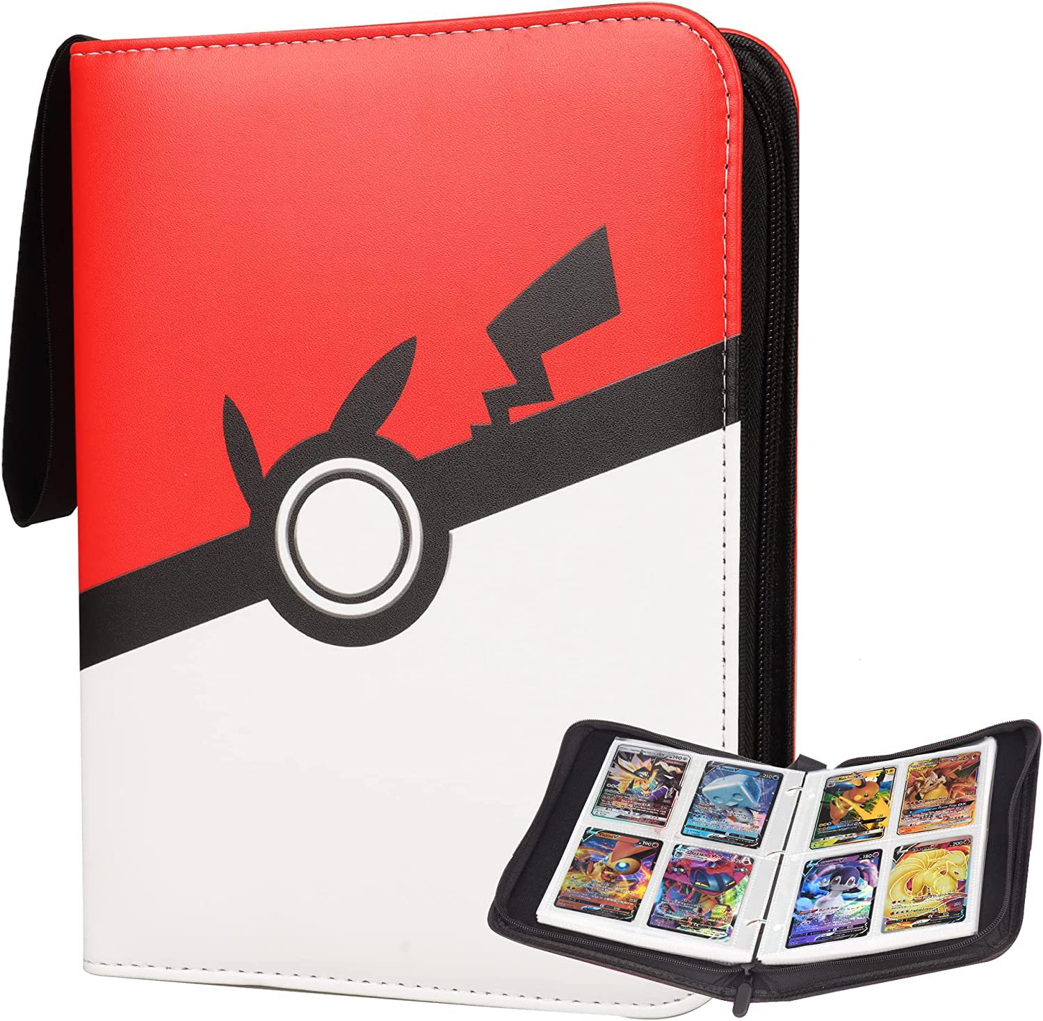 Amazon Explosions Pokémon Card Book 4 9 Loose-leaf PU Zipper Card Collection Book Baokemeng Card Book