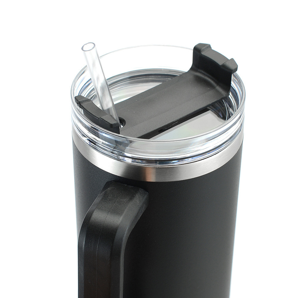 in stock spray 304 stainless steel large capacity thermos cup 40oz car cup with handle portable car ice cup