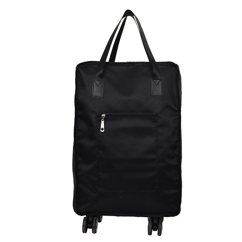Dengeable Folding Travel Bag Oxford Cloth with Universal Pulley Portable Quilt Luggage Storage Bag Large Capacity