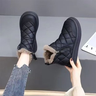 Foreign Trade Cross-border Snow Boots Women's New Winter fleece-lined Thickened Boots Fur One Warm Cotton Shoes Fashion All-match