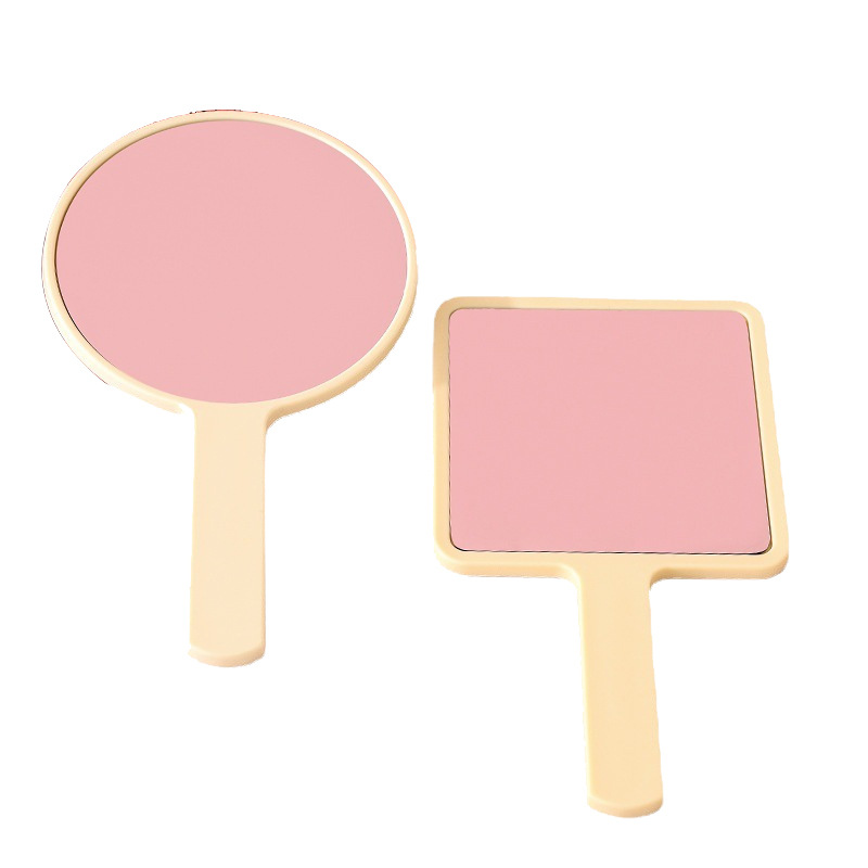 Hand-held mirror wholesale HD makeup mirror desktop diy square handle mirror portable with hand electroplated mirror