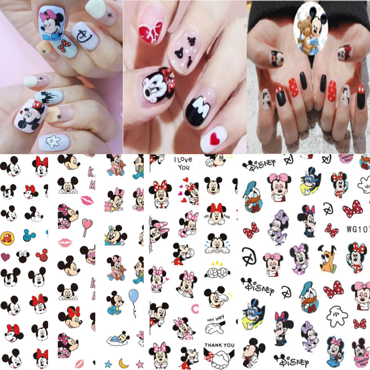 Children's Nail Art Stickers Cute Cartoon Fire Mouse Series Mickey Children's Nail Art Stickers Cross-border E-commerce Nail Art