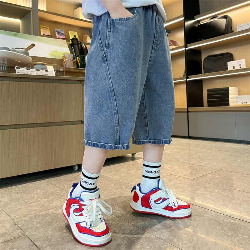 Boys' Denim Shorts Summer 2023 New Arrival Outway Trendy Children's Workwear Pants Thin Fried Street Zhongda Children's Pants