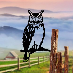 Cross-border New Metal Hollow Owl Art Card Home Outdoor Garden Wildlife Crafts Decoration