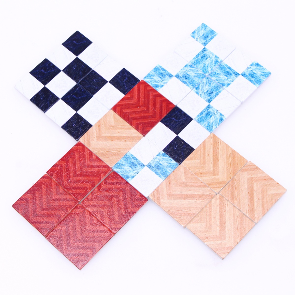 Cross-border doll house simulation mini wooden floor OB11 miniature scene imitation retro wood grain tile shooting props
