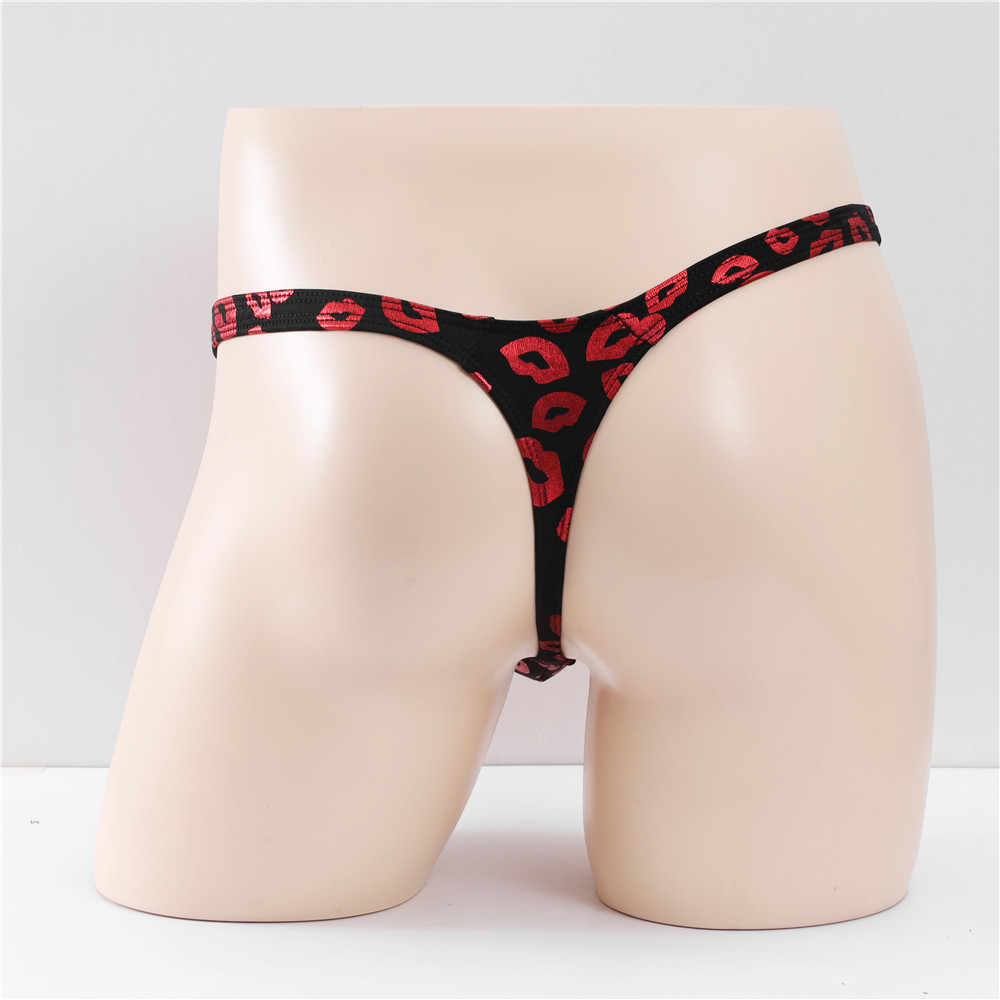 Europe and the United States cross-border new U convex pocket bag large space men's thong bright elastic sexy low waist men's T pants