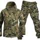 Autumn and Winter soft shell shark skin warm suit men's and women's same outdoor wear camouflage training clothes
