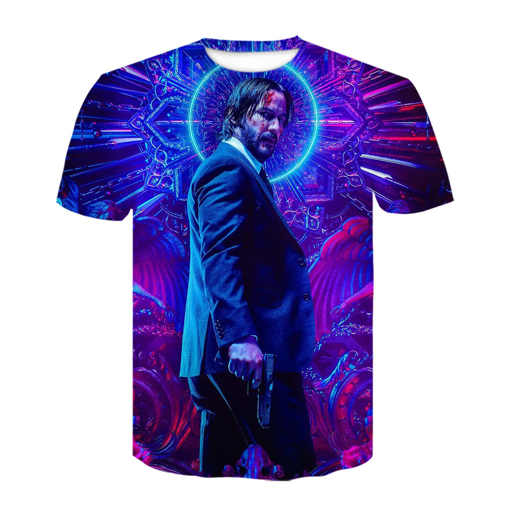2021 summer New John Wick hunt around 3D printed short sleeve T-shirt sweatshirt children's clothing