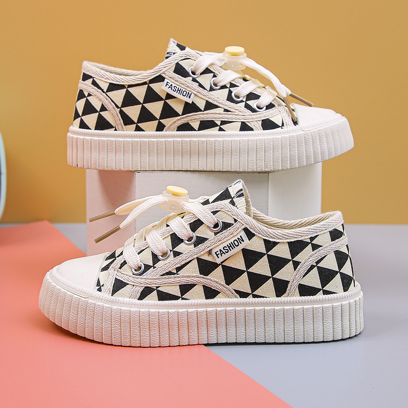 Children's Canvas Shoes Girls' Casual Shoes 2025 New Arrival Boys' Non-Slip Board Shoes Large Children's sneaker Biscuit Bottom