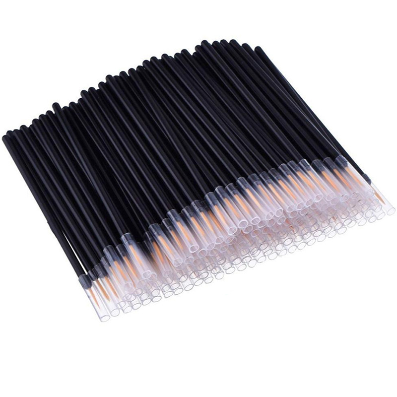 Factory 50 PCs/Pack Eyeliner Brush Nilong Eyeliner Brush Fine Hat Eyeliner Brush Portable Yellow Head White Head Brush