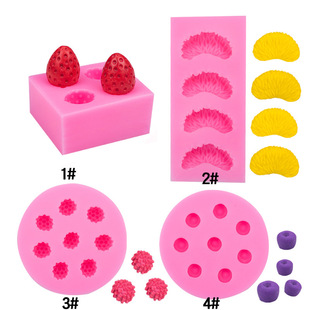 Fruit Series Orange Strawberry Blueberry Raspberry Molding Silicone Mould Fondant Cake Decoration diy Plaster Clay