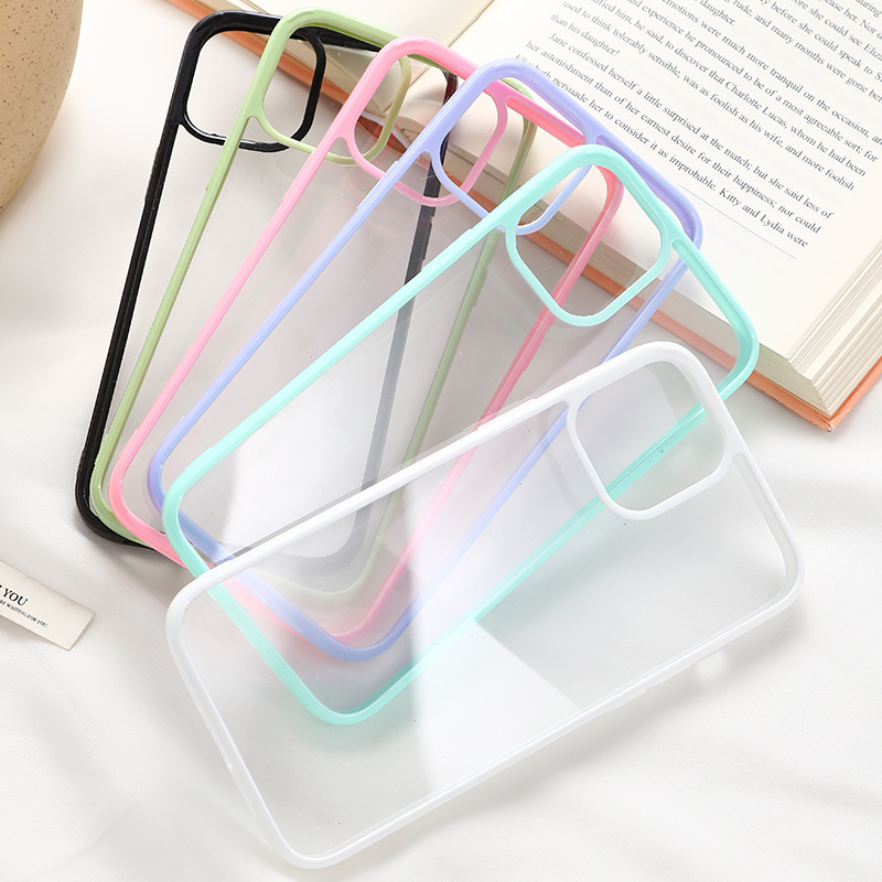 Suitable for macaron color edge frame shell cream glue acrylic mobile phone shell diy Apple 15p epoxy groove shell Special