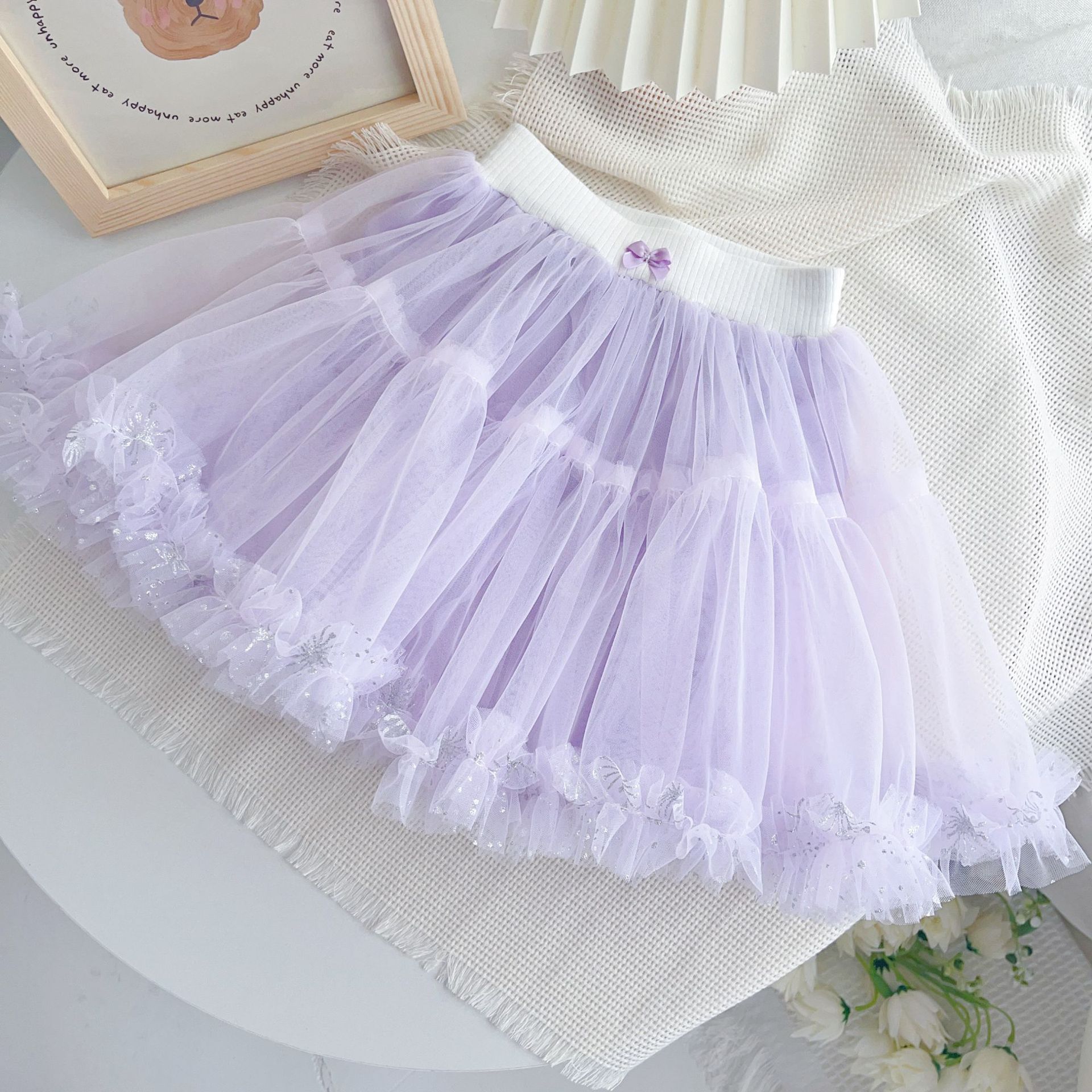 2023 Summer New Girls Mesh Skirt Skirt Cake Skirt tutu Skirt Princess Skirt All-match Cute Skirt