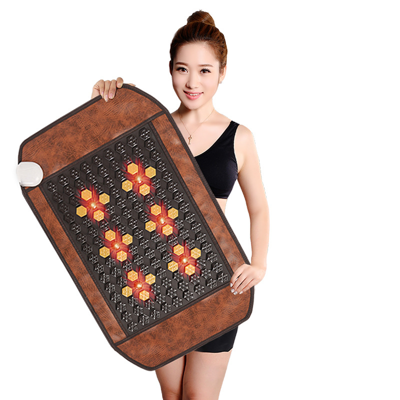 Red light germanium stone mosaic cushion carbon fiber heating waist leg shoulder body Tomalin cushion portable chair cushion