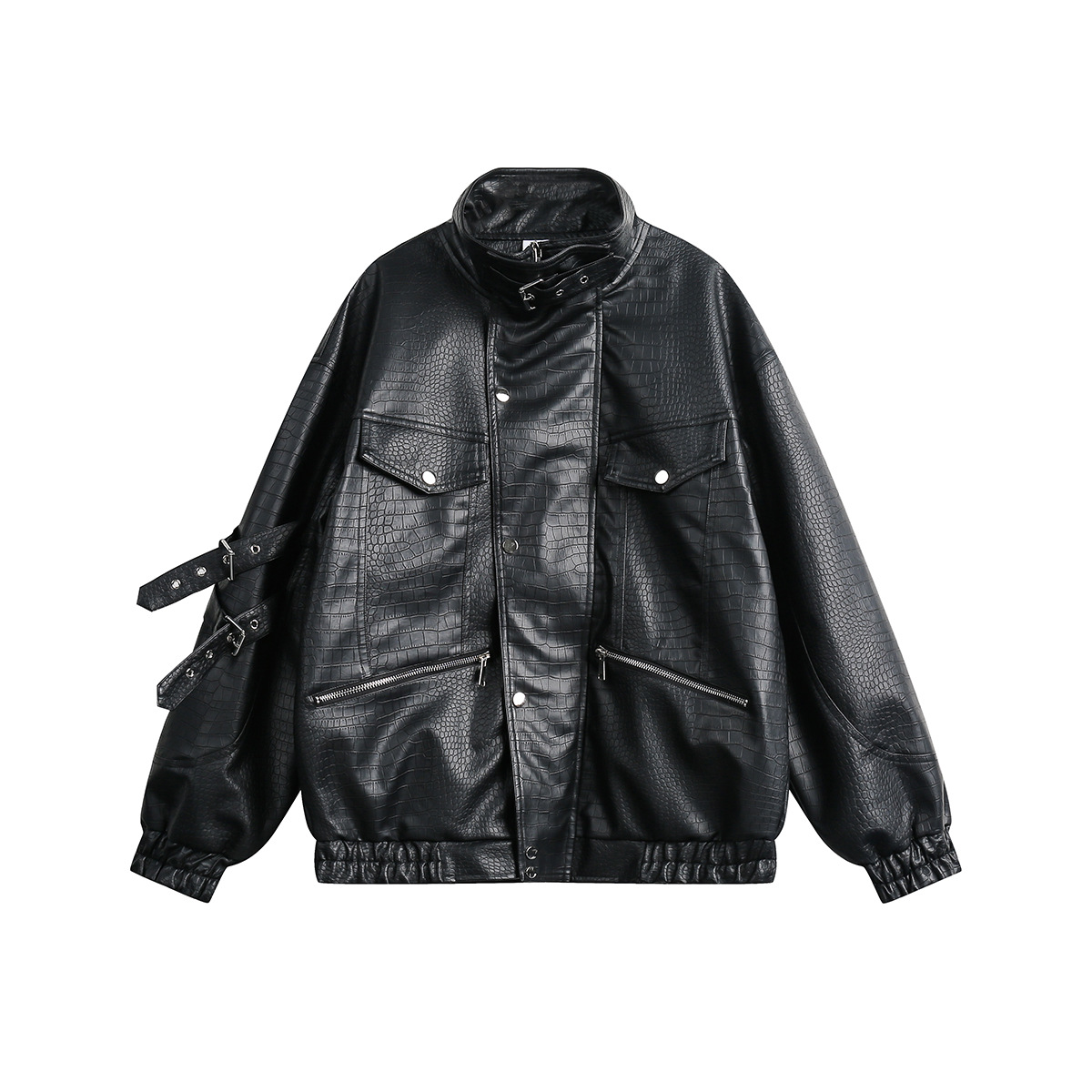 ANSWER ME American Retro PU Leather Jacket Men's and Women's Trendy Brand Loose Casual Biker Leather Jacket W251