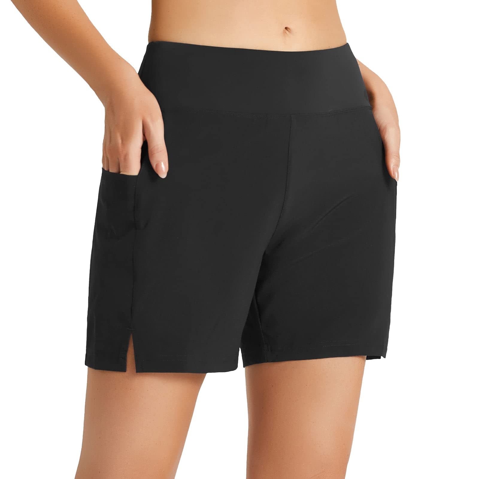 Cross-border European and American Boxer Women's Pocket Running Shorts Fashion Beach Loose Elastic Casual Quick-drying Pants for Women