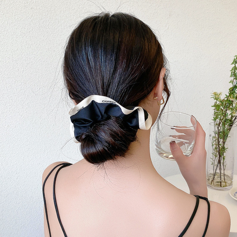 Temperament Internet Celebrity Colorful Hair Ring Korean Leather Cover Hair Rope Pony Tail Head Rope Ball Hair Accessories for Women