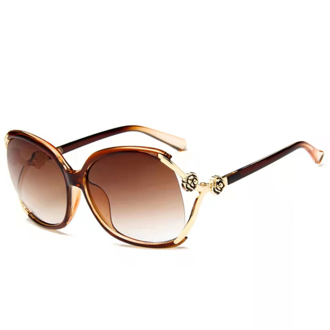 2022 new ladies Fox head glasses big frame classic all-match sunglasses wholesale temperament Camellia sunglasses