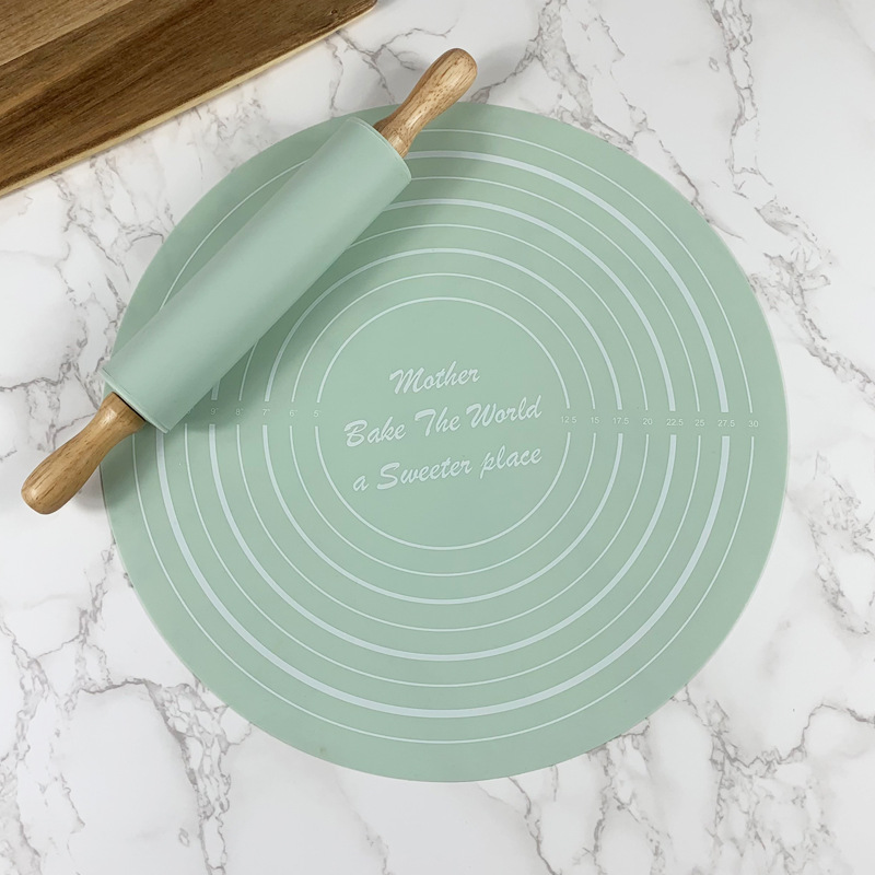 Baking Silicone Rolling Pin Set Silicone Dough Mat Food Grade Non-Stick Mixing Mat Direct Factory Supply