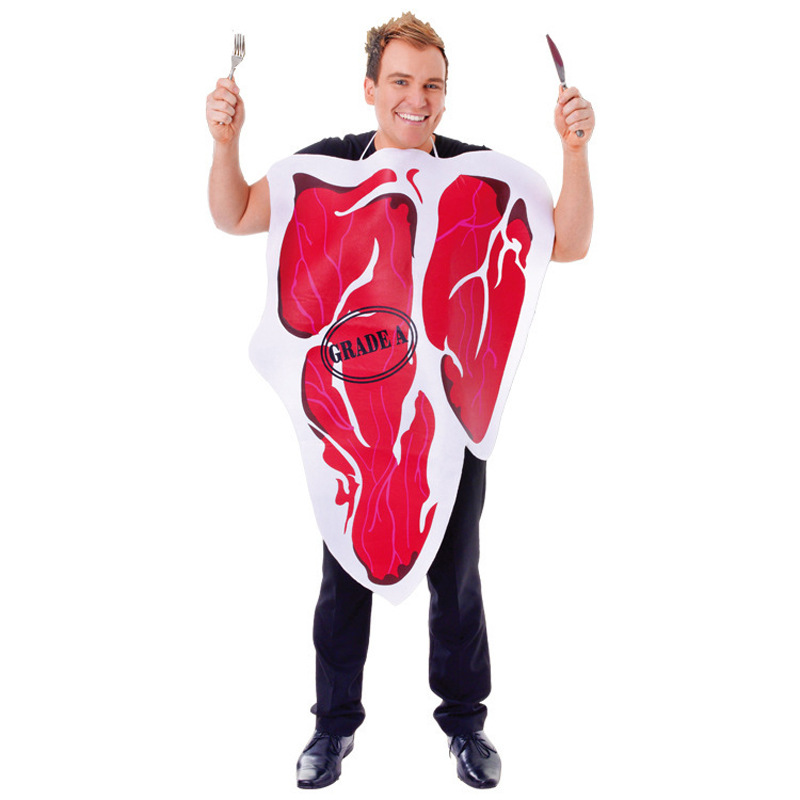 Christmas Halloween Steak Costume Big Male Cosplay Cos Costume Adult Stage Dress Up Performance Costume