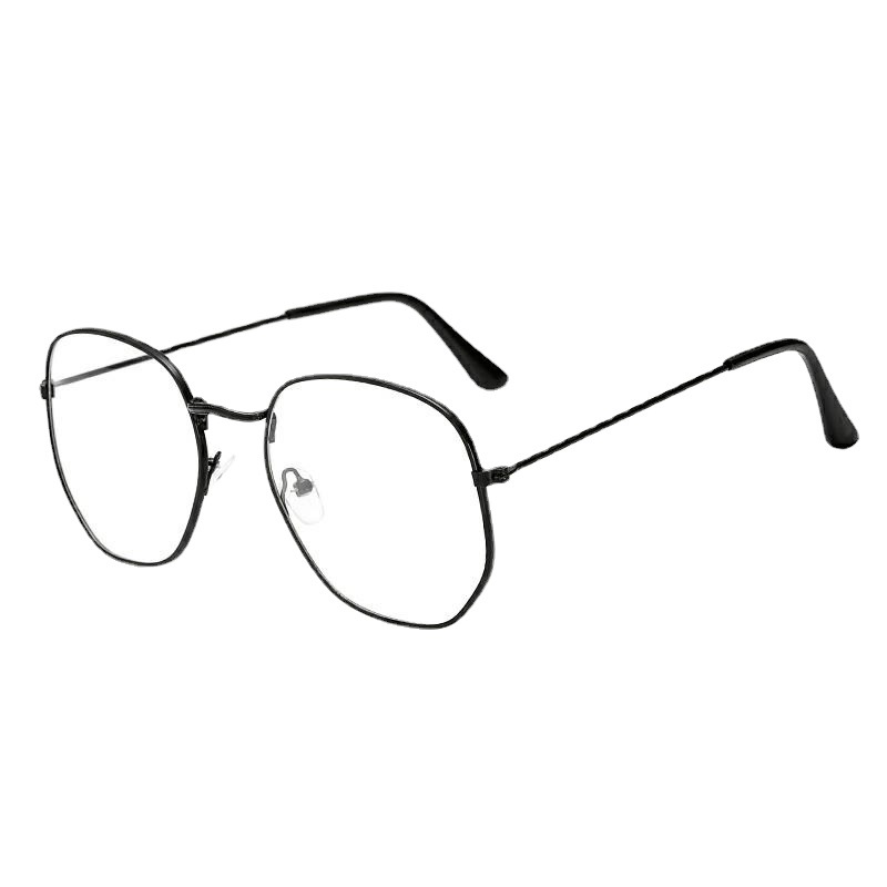 韩版复古金属方形眼镜框文艺原宿多边形平光眼镜男女平光镜批发