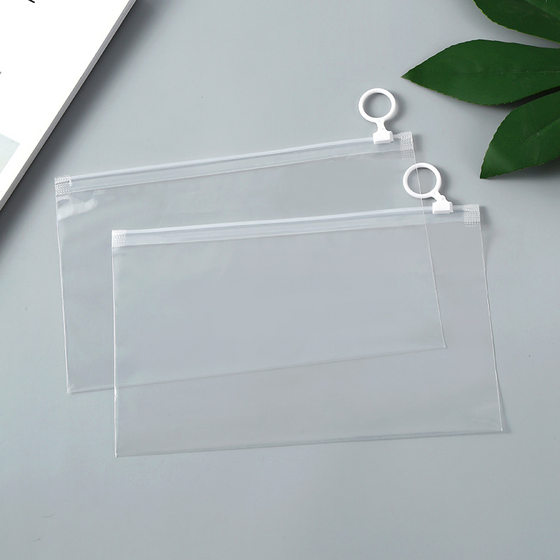 New PE transparent pull ring bag socks clothing bag office pencil bag waterproof storage bag source factory wholesale