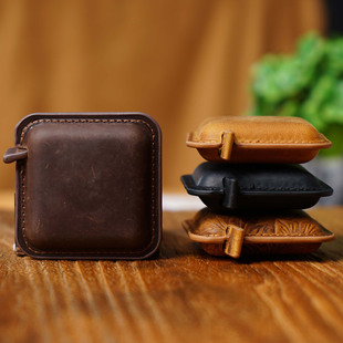 Top Layer Cowhide Handmade Mini Tape Measure Ruler Retro Crazy Horse Leather Measuring Tape Measure Genuine Leather Keychain Pendant Tape Measure