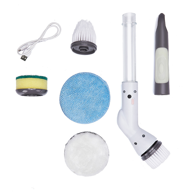 Wireless multifunctional bathroom electric cleaning brush hand-held long handle automatic rotating retractable cleaning bathroom brush floor brush