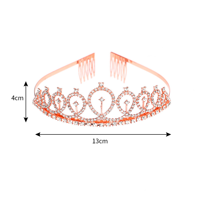 誕生日クラウンヘッドバンドブライダルパーティーラインストーンヘアアクセサリー記念日番号帽子合金クラウン|undefined