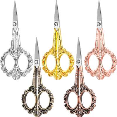 Lily Vintage Household Small Scissors Wedding Gift Ornaments Stainless Steel Paper-cut Embroidery Scissors Pointed Plum Blossom Cast Scissors