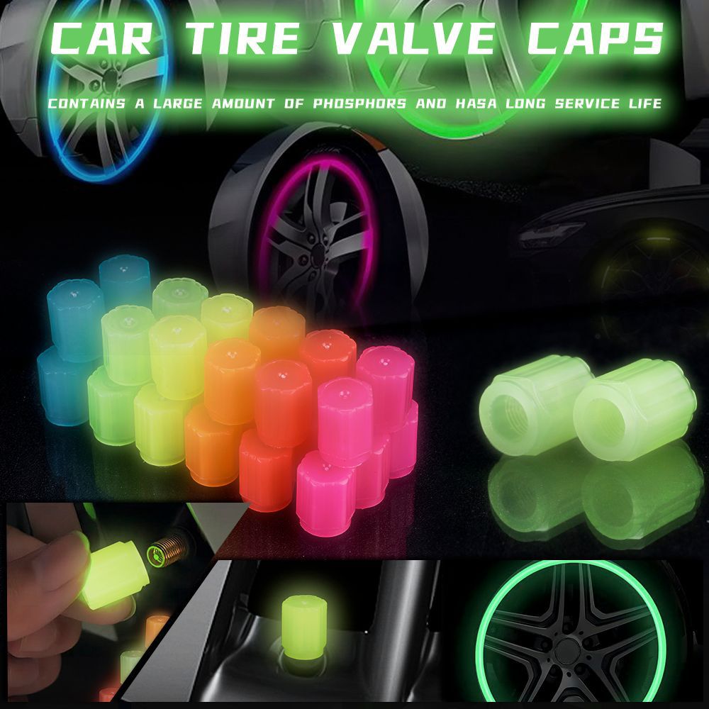 Luminous valve valve green powder blue yellow red car tire valve cap motorcycle valve core luminous nozzle