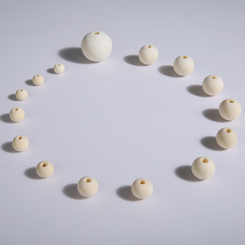 木のビーズの卸売りの大きい穴の木のビーズのdiyのアクセサリーの部品の現物の6-50mmのハスの木のボールのビーズの木の製品|undefined