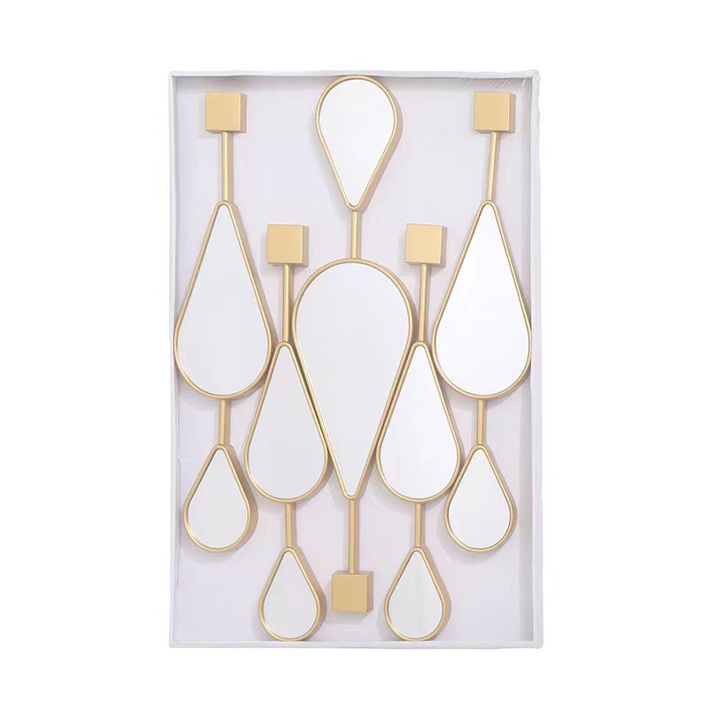 Creative water drop mirror 5 pieces modern hallway decorative mirror living room hanging mirror dining room wall background hanging decoration Amazon