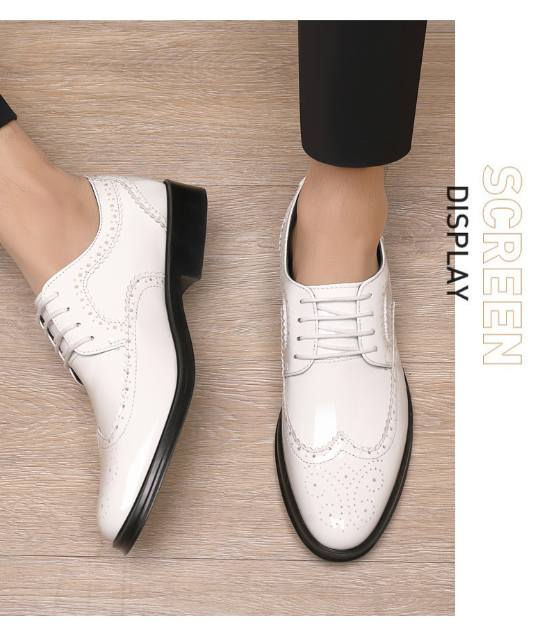 Spring New Bullock Carved Leather Shoes Patent Leather Gloss British Large Size Leather Shoes Studio Model Shoes for Groom Shoes_voghion.com