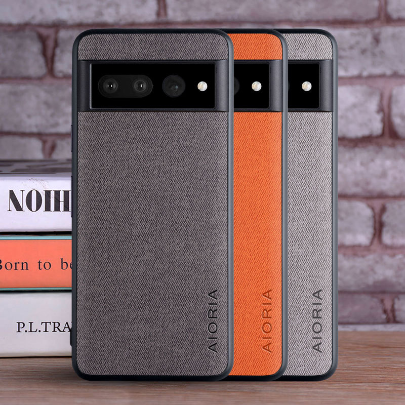 適用於【谷歌】 Google Pixel 7 Pro 手機保護套簡約真布紋手機殼