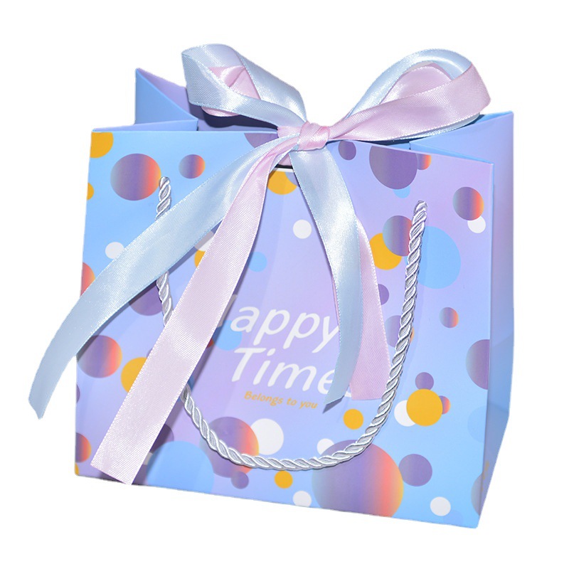 ins Cartoon Children's Day Gift Bag Gift Bag Gift Packaging Bag Spot Handbag Paper Bag Delivery Ribbon