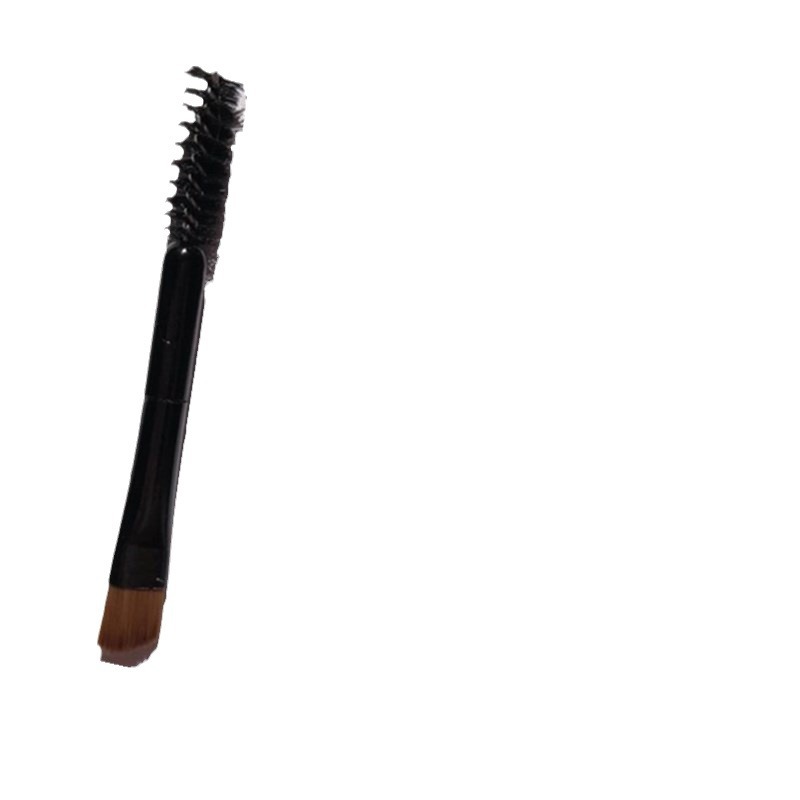 Factory direct double head oblique eyebrow brush plus eyelash roll Black two eye shadow brush eye brush beauty tool