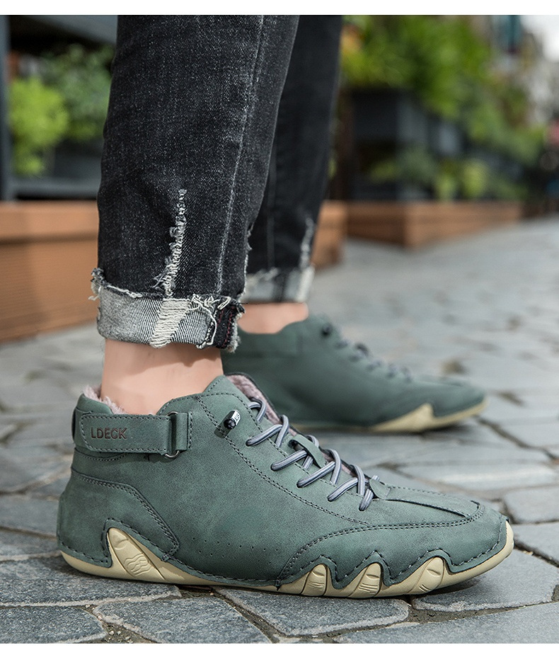 Cross-border Explosions Vinterfløyelsmartinstøvler Store størrelser Octopus Herre Varme Bomullssko Høye Herresportssko_voghion.com