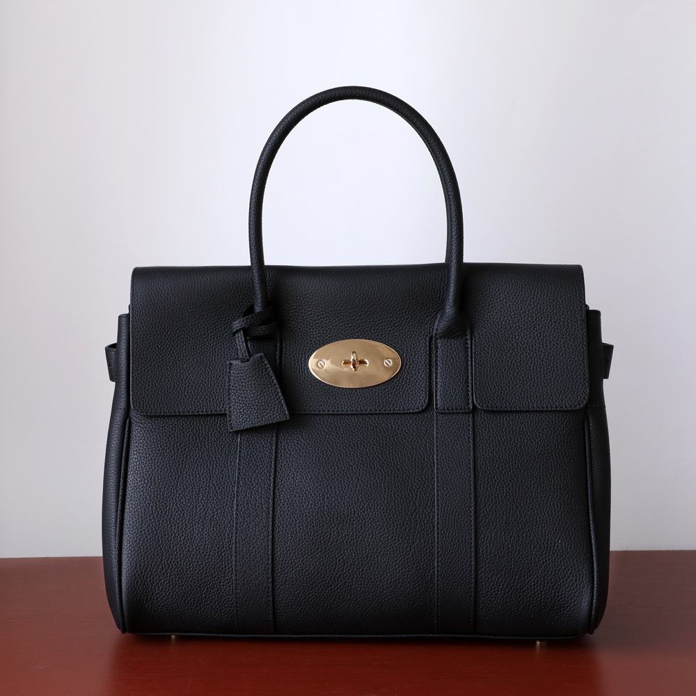 All-Match High-End Retro Top-Layer Cowhide Simple Briefcase Large Capacity Commuter Handbag for Women