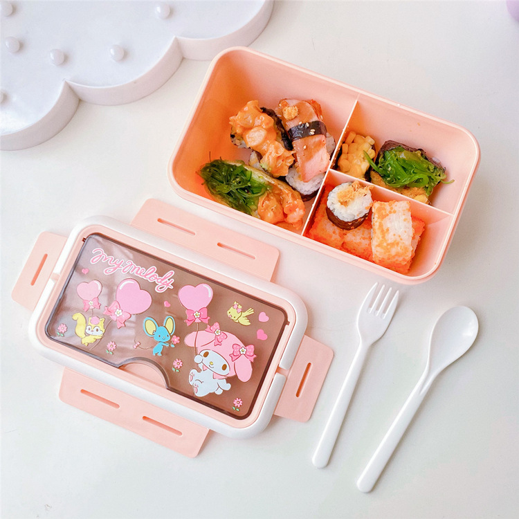 Japanese coolomi portable lunch box girl heart portable portable lunch box student separated lunch box fruit box